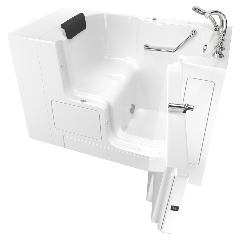Gelcoat Premium Series 32 x 52-Inch Walk-in Tub With Soaking Bath - Right-Hand Drain With Faucet